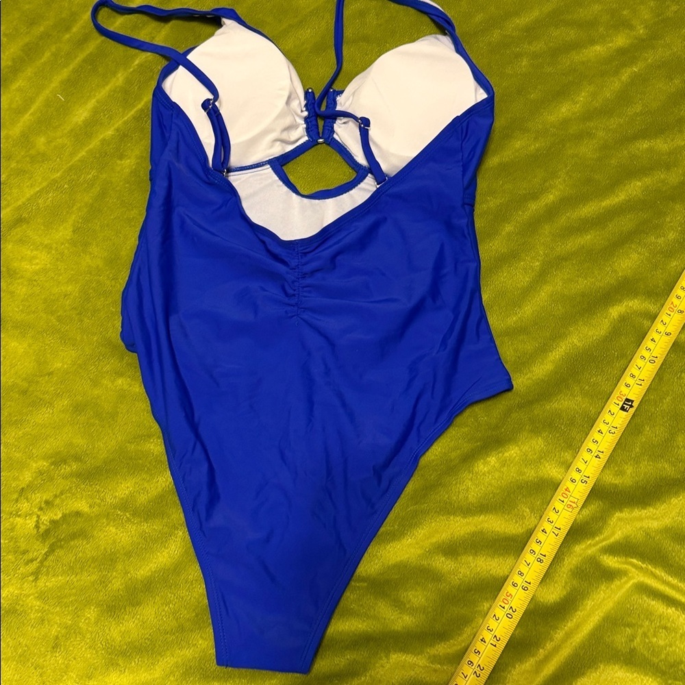 2pk WNS One Piece No Brand New Large Swimsuit Blue and Black - Picture 7 of 9